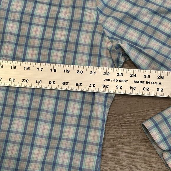 Peter Millar Summer Comfort Mens Large Blue Check Plaid Performance Stretch Golf - Picture 5 of 7